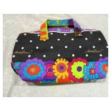 Laurel Burch Black Polka Dot Floral Handbag