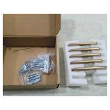 Modern Gold Cabinet Pull Handles Set of 5