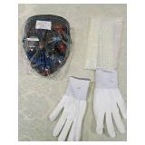LED Light Up Purge Mask with White Handling Gloves Set