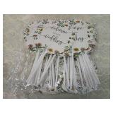 Floral Wedding Welcome Fan Set