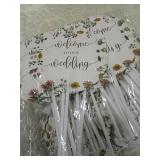 Floral Wedding Welcome Fan Set