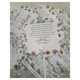 Floral Wedding Welcome Fan Set