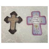 Decorative Scripture Wall Crosses - Set of 2