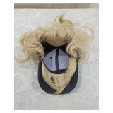 Baseball Cap with Attached Blonde Hair Wig