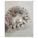 Longaberger Round Basket with Floral Liner
