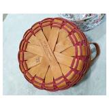 Longaberger Round Basket with Floral Liner