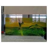 Ocean Sunset Glass Mirror Panel