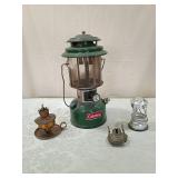 Coleman 220J Lantern with Small Oil Lamps Collection