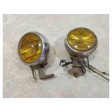 1940s Yellow Fog Lights Pair