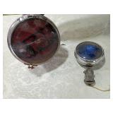 Early 20th Century Red and Blue Glass Railroad Signal Light (items that are pictured)