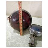 Early 20th Century Red and Blue Glass Railroad Signal Light (items that are pictured)