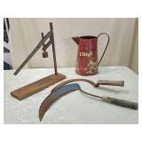 Farm Fresh Eggs Metal Container with Farm Tools (items in pictures)