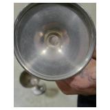 Set of 8 Pewter Wine Goblets