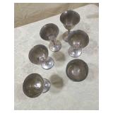 Set of 8 Pewter Wine Goblets