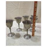 Set of 8 Pewter Wine Goblets
