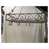 Decorative Iron Pot Rack with Scrollwork
