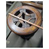 1920s Ornate Carved Oak Side Table with Ball and Claw Feet no glass (items in pictures)