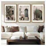 $130 HPNIUB Vintage Italy City Landscape Framed Canvas Art Set 24x36x3