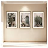 $130 HPNIUB Vintage Italy City Landscape Framed Canvas Art Set 24x36x3