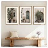 $130 HPNIUB Vintage Italy City Landscape Framed Canvas Art Set 24x36x3