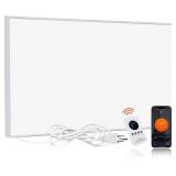 $124 Space Heater 600W, Wall-Mounted Infrared Panel with Thermostat