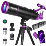 $110 Telescope 90mm Aperture 550mm Portable Refractor with Tripod