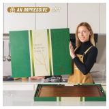 $130 AZRHOM Walnut Wood Cutting Board 24x18in with Juice Groove