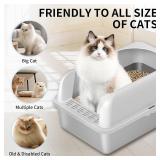Prodigen Stainless Steel Cat Litter Box with Lid, 19.6x14x12 in