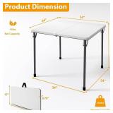 $59 34" Folding Table, Square Card Table with Collapsible Legs, White