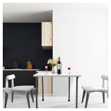 $59 34" Folding Table, Square Card Table with Collapsible Legs, White