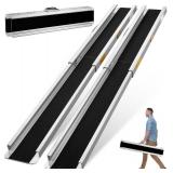 $230 8ft Portable Aluminum Wheelchair Ramp, 96" L, 1200lb, 2-Pack