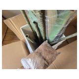 $100 Artificial Red Dracaena Tree 5FT with 6 Heads & White Tall Planter