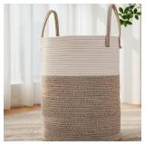 Large Woven Laundry Basket Hamper, 60L Cotton Rope Storage Bin