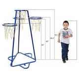 $94 Kids 4-Hoop Basketball Hoop with Adjustable Height & 3 Balls