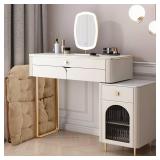 $79 Saucer Chair for Adults, Foldable, Faux Fur Lounge (Beige)