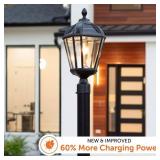 $160 Royal Bulb Series Outdoor Solar LED Post Light with 3 in. Fitter