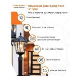 $160 Royal Bulb Series Outdoor Solar LED Post Light with 3 in. Fitter