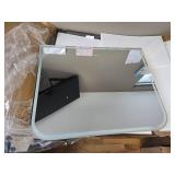 $90 LED Bathroom Mirror 40x32, Anti-Fog, Dimmable Lights, Squared Bottom Co