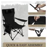 $66 2-in-1 Reclining Camping Chair Portable Folding Beach Chair (Blue)