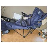 $66 2-in-1 Reclining Camping Chair Portable Folding Beach Chair (Blue)