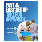$270 PRO SPIN Compact Ping Pong Table - 72x41 Mid-Size, Foldable