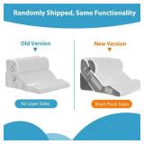3Pcs Adjustable Wedge Pillow for Headboard, 23 Wide, White/Grey