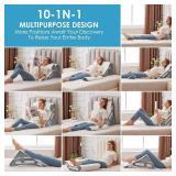 3Pcs Adjustable Wedge Pillow for Headboard, 23 Wide, White/Grey