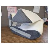 3Pcs Adjustable Wedge Pillow for Headboard, 23 Wide, White/Grey