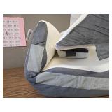 3Pcs Adjustable Wedge Pillow for Headboard, 23 Wide, White/Grey