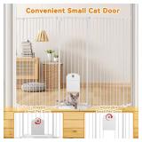 $130 51.18in Tall Dog Gate with Cat Door, 81.11in Wide 3-Panel Gate