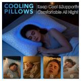 QUTOOL Cooling Pillow 2 Pack, Memory Foam Queen Pillows