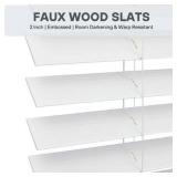 Lotus & Windoware Cordless Faux Wood Horizontal Blind, 22.5W x 36L