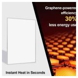 $124 Space Heater 600W, Wall-Mounted Infrared Panel with Thermostat