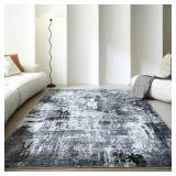 $58 Rugcomf 6x9 Washable Soft Area Rug, Abstract Non-Slip Faux Wool